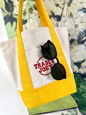 Trader Joe’s Mini Tote Yellow & Natural Canvas